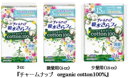 3cc　微量用（5cc）　少量用（15cc）『チャームナップ organic cotton 100％』