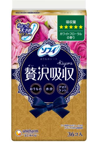 『ソフィ®Kiyora贅沢吸収ホワイトフローラル　多い用36枚』